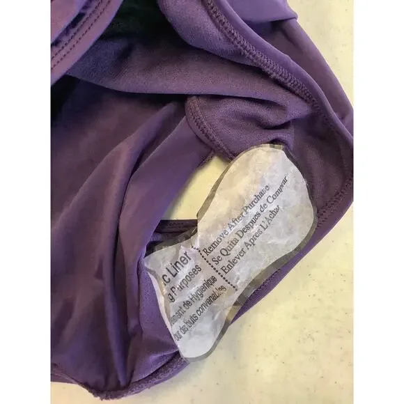 Lauren Ralph Lauren Size 6 Eggplant Beach Club Ruffle One Piece Swimsuit O5-11 One Pieces